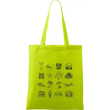 Dovolená u moře - Taška bavlněná - 42 x 38 cm ( Limetková )