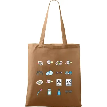 Nákupní taška Oční lékař ikony - Taška bavlněná - 42 x 38 cm ( Cappuccino )
