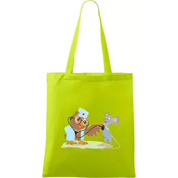 Sova veterinář - Taška bavlněná - 42 x 38 cm ( Limetková )