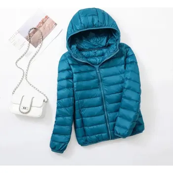 Dámská softshellová bunda Dámská plus size prošívaná bunda s kapucí Barva: Modrá, Velikost: 4XL