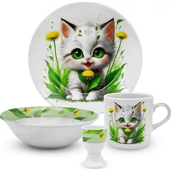 dětská jídelní sada BELLA FIORE Dětská jídelní sada 4 díly KOČKA