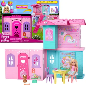 Panenka Mattel Barbie Club Chelsea sada domeček pro panenku Pop-Up House + doplňky