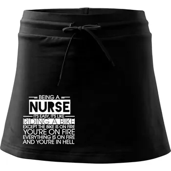 Dámská sukně Being a nurse - bike - Sportovní sukně - two in one - L ( Černá )