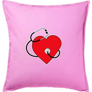Polštář Internista srdce - Polštář 50x50 - 50x50 - Pouze potah ( Růžová )