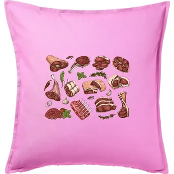 Polštář Maso na gril - Polštář 50x50 - 50x50 - Pouze potah ( Růžová )