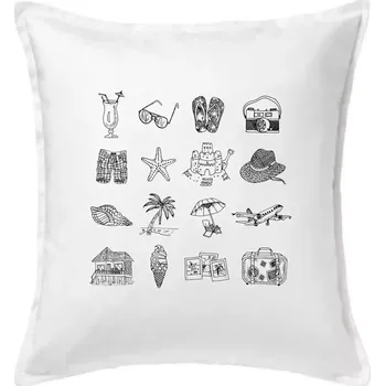 Polštář Dovolená u moře - Polštář 50x50 - 50x50 - Pouze potah ( Bílá )