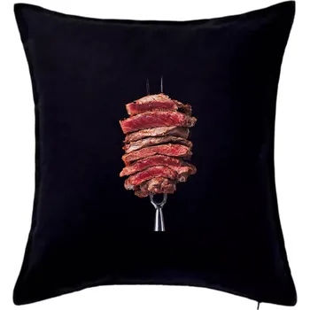 Polštář Steak vidlička - Polštář 50x50 - 50x50 - Pouze potah ( Černá )
