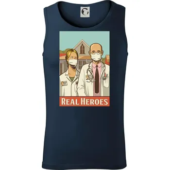 Covid - real heroes - Tílko pánské Core - L ( Námořní modrá (velmi tmavá - téměř černá) )