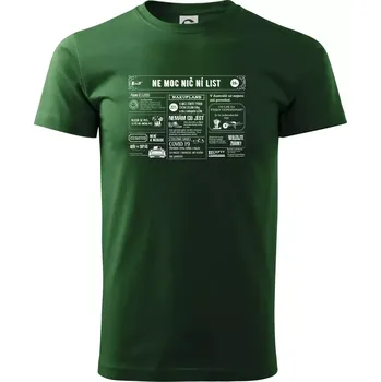 Nemocniční list - Triko extra velké (5-8XL) - 8XL ( Lahvově zelená )