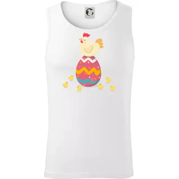 Slepice sedící na velikonočním vejci - Tílko pánské Core - XL ( Bílá )