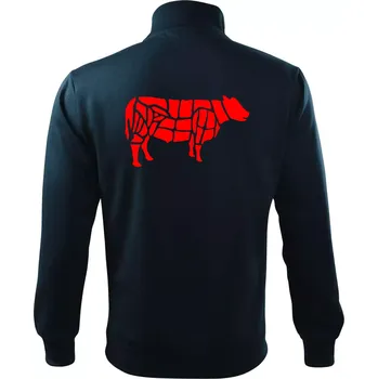 Pánská mikina Grilování - Grill Chef - Kráva - Mikina bez kapuce Adventure - M ( Námořní modrá (velmi tmavá - téměř černá) )