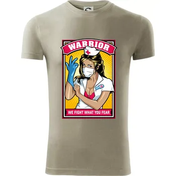 Pánské oblečení Corona Nurse warrior - Viper FIT - Pánské zůžené tričko - M ( Light khaki )
