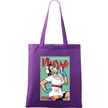 Nurse - keep us safe - Taška bavlněná - 42 x 38 cm ( Fialová )