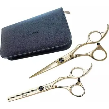 Kadeřnické nůžky Olivia Garden SilkCut Black & Gold Limited Edition (pouzdro + nůžky + efilační nůžky)