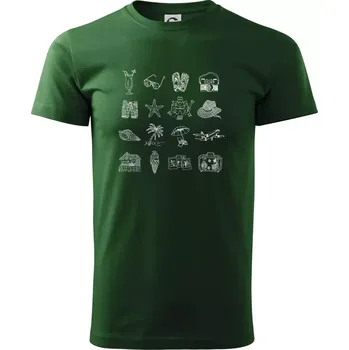 Pánské tričko Dovolená u moře - Triko extra velké (5-8XL) - 6XL ( Lahvově zelená )