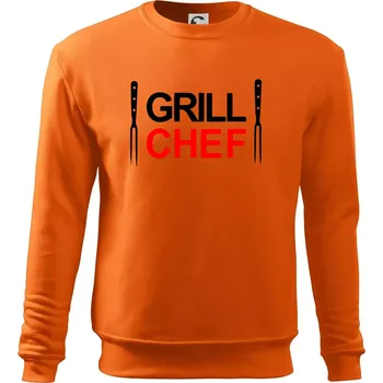 Pánská mikina Grilování - Grill Chef - Mikina Essential pánská - 2XL ( Oranžová )