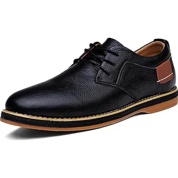 Pánské polobotky Pánské kožené oxfordky s tkaničkami Barva: Černá, Velikost: 40