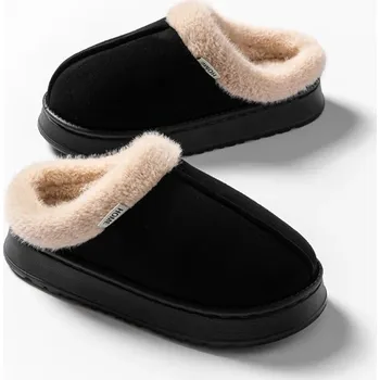 Dámské sandále Teplé domácí pantofle pro ženy a muže s protiskluzovou podrážkou Barva: Černá, Velikost: 38-39