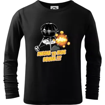 Chlapecké tričko Dneska to bude bomba - Triko dětské Long Sleeve - 122 cm/6 let ( Černá )