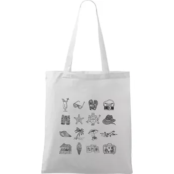 Dovolená u moře - Taška bavlněná - 42 x 38 cm ( Bílá )