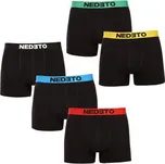 5PACK pánské boxerky Nedeto černé (5NBC1) 5XL