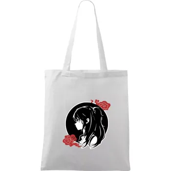 Anime dívka - Taška bavlněná - 42 x 38 cm ( Bílá )