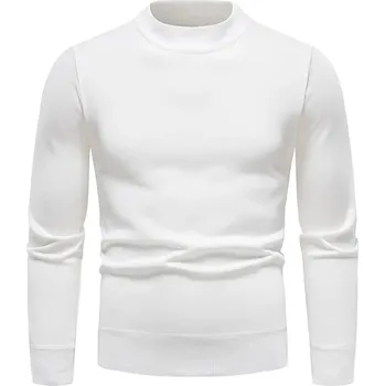 Pánský svetr Pánský pletený svetr s kulatým výstřihem a dlouhým rukávem Barva: Bílá, Velikost: M