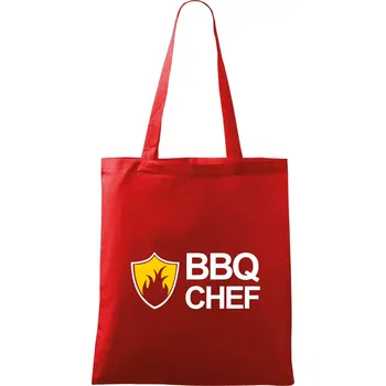 Nákupní taška Grilování - BBQ Chef - Taška bavlněná - 42 x 38 cm ( Červená )
