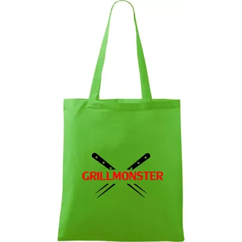Nákupní taška Grilování - Grillmonster - Taška bavlněná - 42 x 38 cm ( Apple Green )