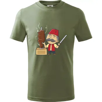 Dětská móda Kebab kuchař - Tričko dětské bavlněné - 146 cm/10 let ( Khaki )