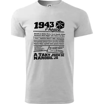1943 v kostce - Triko extra velké (5-8XL) - 8XL ( Světlešedý Melír )