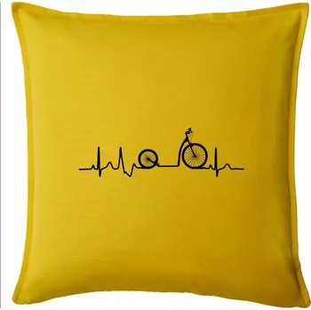 Polštář EKG Koloběžka velké a malé kolo - Polštář 50x50 - 50x50 - Pouze potah ( Žlutá )