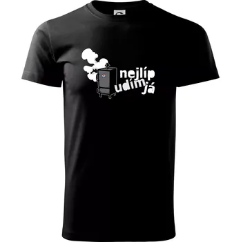 Pánské tričko Nejlíp udím já - Triko extra velké (5-8XL) - 6XL ( Černá )