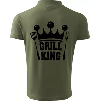 Pánská košile Grilování - Grill King - Polokošile pánská Pique Polo 203 - 3XL ( Khaki )