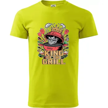 Pánské tričko King of the grill - Klasické pánské triko vyšší gramáže - 4XL ( Limetková )