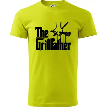 The Grillfather - Klasické pánské triko vyšší gramáže - 4XL ( Limetková )