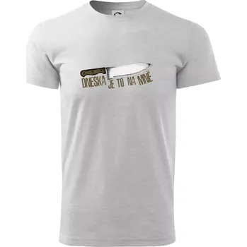 Pánské tričko Dneska je to na mně - Triko extra velké (5-8XL) - 7XL ( Světlešedý Melír )