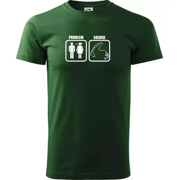 Pánské tričko Problém rybaření - Triko extra velké (5-8XL) - 7XL ( Lahvově zelená )
