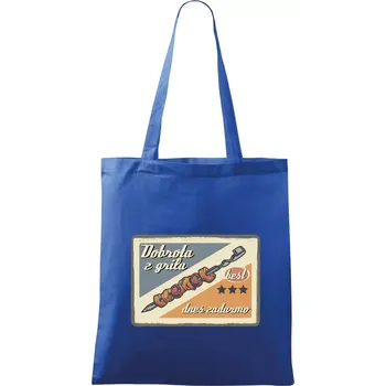 Nákupní taška Dobrota z grilu - Taška bavlněná - 42 x 38 cm ( Královská modrá )