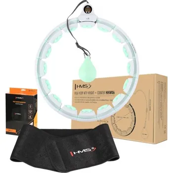 Sada masážní hula hoop HMS HHW06 se závažím a počítadlem, zeštíhlující pás BR163, zelená