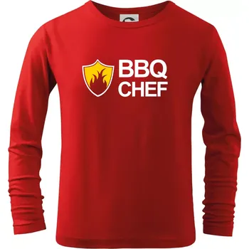 Chlapecké tričko Grilování - BBQ Chef - Triko dětské Long Sleeve - 146 cm/10 let ( Červená )