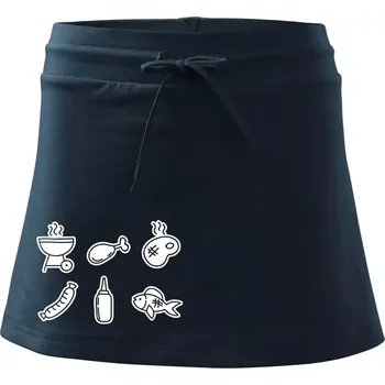 Dámská sukně Grilovací ikony - Sportovní sukně - two in one - XL ( Námořní modrá (velmi tmavá - téměř černá) )