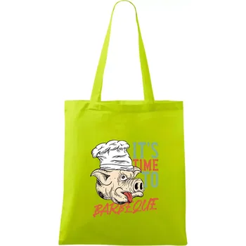 It's Time to Barbeque - Taška bavlněná - 42 x 38 cm ( Limetková )