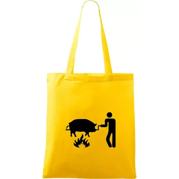 Grilování - Prase - Taška bavlněná - 42 x 38 cm ( Žlutá )