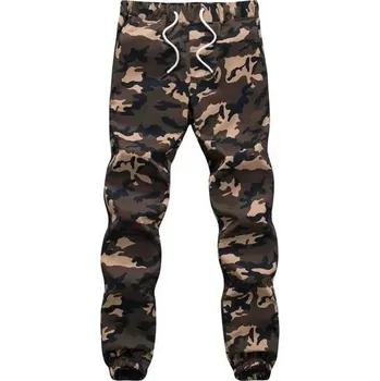 Pánská móda Pánské maskáčové jogger kalhoty – bavlna, army styl Barva: Khaki, Velikost: 2XL