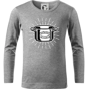 Chlapecké tričko Královna kuchyně - Triko dětské Long Sleeve - 122 cm/6 let ( Tmavě šedý melír )