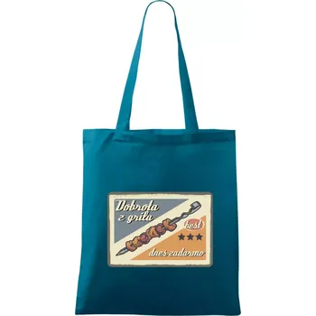 Dobrota z grilu - Taška bavlněná - 42 x 38 cm ( Petrolejová )