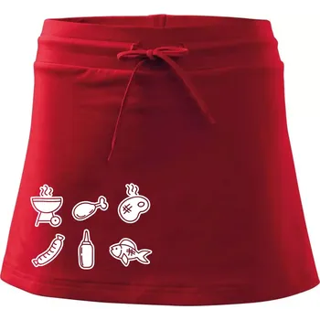 Dámská sukně Grilovací ikony - Sportovní sukně - two in one - S ( Červená )