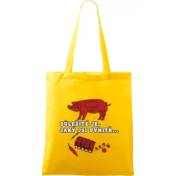 Důležité je, jaký jsi uvnitř - Taška bavlněná - 42 x 38 cm ( Žlutá )