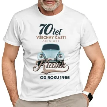 Žertovný předmět 70 let - Všechny části originál - Klasik od roku 1955 - pánské tričko s potiskem- Tričkový.cz